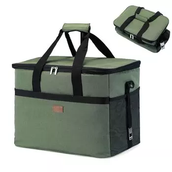 Мягкий охладитель большой емкости, 3 слоя теплоизоляции, складной и для хранения, может использоваться как сумка и изолированный ящик для хранения обедов на плече,