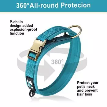 Мягкий ошейник для собак с подкладкой, прочный нейлоновый ошейник-ожерелье для питомцев с регулировкой, для маленьких, средних и больших собак, французский бульдог S
