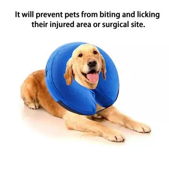 Мягкий ошейник для восстановления домашних животных после операции Надувной ошейник для домашних животных Ошейник Элизабет Ошейник для собак и кошек S синий