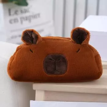 Мягкий пенал Capybara на молнии, плюшевый пенал для карандашей Capybara, плюшевая сумка для ручек Capybara, офис style 3