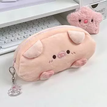 Мягкий пенал для карандашей Piggy, милый, большой емкости, сумка для канцелярских принадлежностей, косметичка для хранения