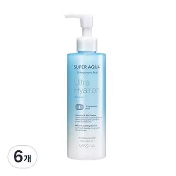 Мягкий пилинг-гель Missha Super Aqua Ultra Hyalon 250 мл, 6 шт.