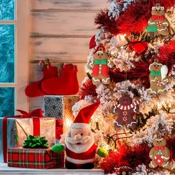 Мягкий пластиковый рождественский кулон из ПВХ в виде пряничного человечка, подвесное украшение, рождественское украшение, подарок, сделай сам, снежная композиция One Size