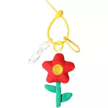Мягкий плюшевый брелок с цветочным принтом, аксессуары для рюкзака, украшения, ремешки, полоски