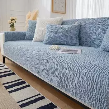 Мягкий плюшевый чехол для дивана для гостиной, утепленный, мягкий чехол для дивана, универсальный нескользящий секционный диван, декор из полотенец 70x70cm 1pc A