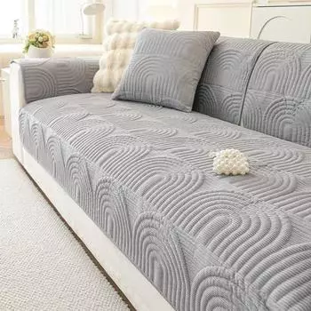 Мягкий плюшевый чехол для дивана в гостиную, зимний теплый диван, полотенце, нескользящий, универсальный, Г-образный чехол для дивана, защитный чехол для домашнего декора A 70x70