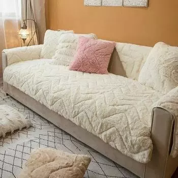 Мягкий плюшевый чехол для диванной подушки, бежевый, серый чехол для дивана, наволочка, сплошной цвет, нескользящая толстая подушка, европейский заказ 70x70cm 1pcs