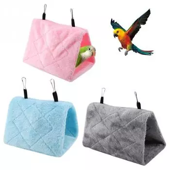 Мягкий плюшевый гамак, подвесная клетка, палатка для птиц, зимняя теплая кровать, игрушка для домашних животных S розовый