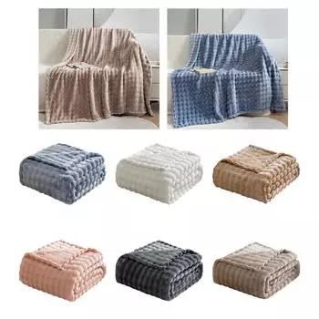 Мягкий плюшевый искусственный мех кролика одеяло фланель двусторонний плед для дивана-кровати дивана 100x150 см 2