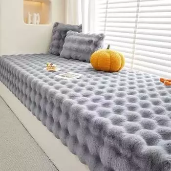 Мягкий плюшевый коврик из искусственного меха кролика с пузырьками, мягкий бархатный коврик для спальни, гостиной, пушистый моющийся коврик для украшения дома 70x70