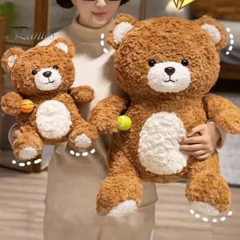 Мягкий плюшевый медведь, спортивная серия, плюшевый мишка, футбол, бейсбол, рюкзаки, мягкая игрушка, плюшевый мишка, компаньон для детей и взрослых 35cm B