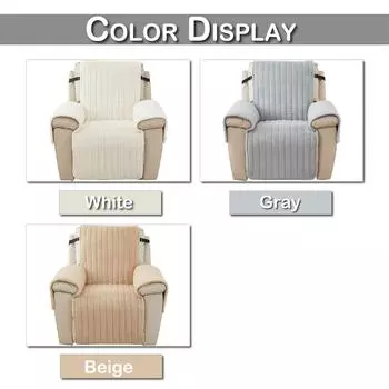 Мягкий плюшевый меховой чехол для дивана-реклайнера, чехлы для кресел Lazy Boy, нескользящие мягкие теплые стеганые чехлы для дивана для декора гостиной белый