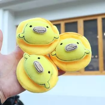 Мягкий плюшевый мультяшный утенок, женский кошелек для монет, милый мини-кошелек на молнии для девочек, сумка для наушников, кошелек для ключей жёлтый