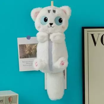 Мягкий плюшевый пенал, плюшевая кукла, сумка для канцелярских принадлежностей, оригинальный пенал с кошкой, студенческий A