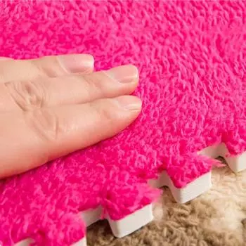 Мягкий плюшевый пенопластовый коврик для гостиной, квадратный ковер-пазл, теплые детские игровые коврики, домашний декор, балконный сращиваемый коврик 30*30 см 1 PC (30x30cm) озеро синий