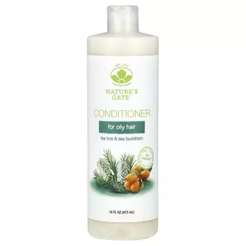 Мягкий по природе, (Врата природы), Кондиционер с маслом чайного дерева и облепихи для жирных волос, 16 жидких унций (473 мл)