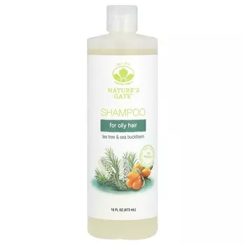 Мягкий по природе, (Врата природы), Шампунь с маслом чайного дерева и облепихи, для жирных волос, 16 жидких унций (473 мл)