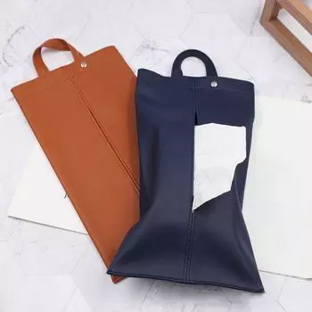 Мягкий подвесной держатель для салфеток, портативный автомобильный диспенсер для салфеток, автомобильный ящик для хранения салфеток, украшение стола темно-синий