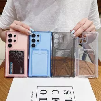 Мягкий противоударный чехол Airbag для телефона Samsung Galaxy S24 S23 S22 S21 Plus Ultra S20 S23 FE, мягкая задняя крышка из ТПУ For Galaxy S24 розовый