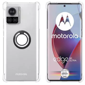 Мягкий противоударный чехол с кольцом-держателем для Motolora Moto X40 X30 S30 Pro Edge Plus 30 40 Ultra Fuison Neo Lite G52 G62 G72, силиконовые чехлы с подушкой безопасности Moto Edge 30 Neo чёрный