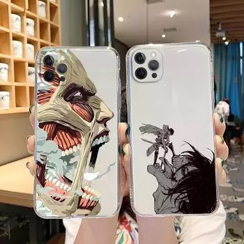 Мягкий прозрачный чехол для телефона iPhone 12 11 pro XS MAX 8 7 Plus X SE20 13 XR аниме «Атака Титанов» в японском стиле для iPhone 12 iPhone 13pro max