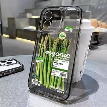 Мягкий прозрачный чехол для телефона iPhone 13, чехол для iPhone 11 14 15 12 Pro Max XR XS X 7 8 14 Plus SE 2020, чехол с этикеткой для овощей For iPhone 12 Pro