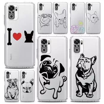 Мягкий прозрачный чехол для телефона с французским бульдогом для Xiaomi Redmi Note 12 10C 10 11 9 8 Pro Plus 9S 7 8T 9T 9A 8A 9C K50 K40 игровой чехол Redmi Note 9