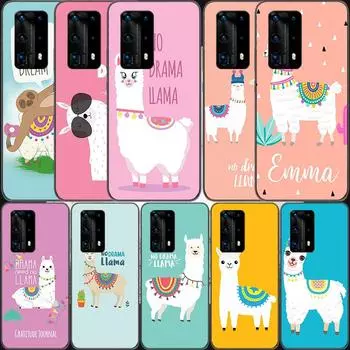 Мягкий прозрачный чехол для телефона с изображением ламы из мультфильма для Huawei P30 Lite P10 P20 P40 P50 Pro Mate 40 Pro 30 20 10 Lite, силиконовый чехол Huawei P40