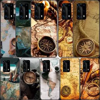 Мягкий прозрачный чехол для телефона с картой мира для путешествий для Huawei P30 Lite P10 P20 P40 P50 Pro Mate 40 Pro 30 20 10 Lite, силиконовый чехол Huawei P30 Lite