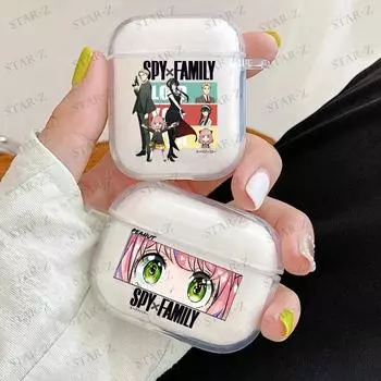 Мягкий прозрачный чехол из ТПУ для Apple Airpods Pro 3 2 1, японское аниме Spy X Family Anya Yor Loid Bond, чехол для наушников, чехлы для Airpod