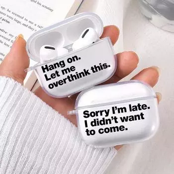 Мягкий прозрачный чехол из ТПУ для Apple Airpods Pro 2 3 1 с забавными текстовыми цитатами, беспроводные Bluetooth наушники Air Pods, чехлы для Airpod
