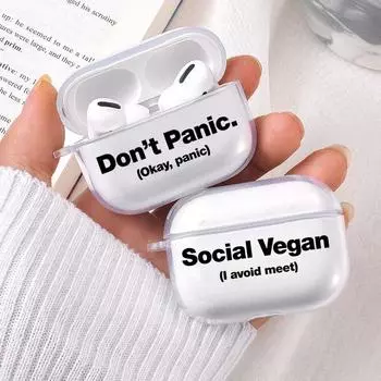 Мягкий прозрачный чехол из ТПУ для Apple Airpods Pro 2 3 1 с забавными текстовыми цитатами, беспроводные Bluetooth наушники Air Pods, чехлы для Airpod