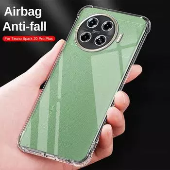 Мягкий прозрачный чехол из ТПУ для телефона Tecno Spark 20 Pro Plus Spark20 20Pro 20Pro + Мягкая силиконовая противоударная подушка безопасности Защитная задняя крышка For Spark 20 Pro Plus чистый