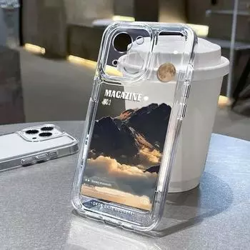 Мягкий прозрачный чехол с закатными облаками, снежной горой для iPhone 15 13 12 11 Pro Max 14 7 8 Plus, чехол для iPhone 14 Pro Max X XR XS For iPhone 15