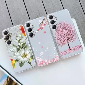 Мягкий прозрачный силиконовый чехол Flower для Xiaomi Redmi Note 13 14T 15 Samsung A55 A35 S24 FE iPhone 15 Huawei Honor 200 Camera Защитный противоударный чехол Samsung Galaxy S20