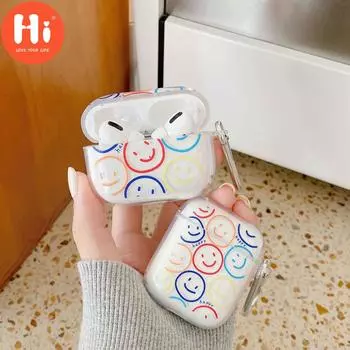 Мягкий прозрачный силиконовый чехол Hi Smiley для наушников Apple Airpod 2/1, чехол для Airpod Pro 3, чехол для наушников Airpods Capa Fundas