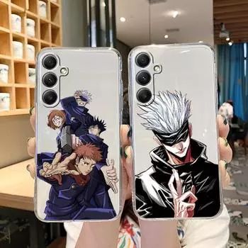 Мягкий прозрачный силиконовый чехол с рисунком аниме для Samsung A55 A35 Xiaomi Redmi Note 13 Pro 13C iPhone 15 Camera Противоударный защитный бампер Samsung Galaxy S20