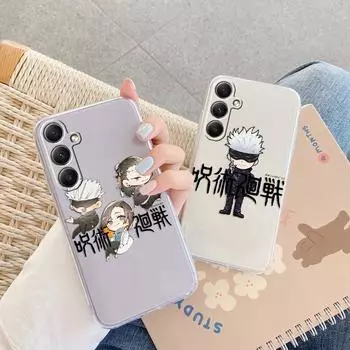 Мягкий прозрачный силиконовый чехол с рисунком аниме для Xiaomi Redmi Note 13 Poco C65 Samsung A55 M35 S24 iPhone Camera противоударный защитный бампер Samsung Galaxy S20