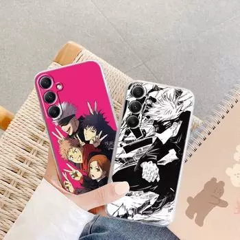 Мягкий прозрачный силиконовый чехол с рисунком аниме для Xiaomi Redmi Note 13 Poco C65 Samsung A55 M35 S24 iPhone Camera противоударный защитный бампер Samsung Galaxy S20