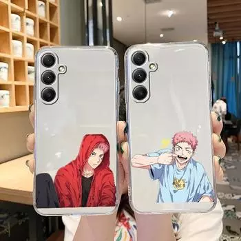 Мягкий прозрачный силиконовый чехол с рисунком аниме для Samsung A55 M35 S24 Xiaomi Redmi Note 13 Poco C65 iPhone Camera Противоударный защитный чехол Samsung Galaxy A11