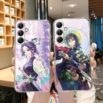 Мягкий прозрачный силиконовый чехол с рисунком аниме для Samsung A55 M35 S24 Xiaomi Redmi Note 13 Poco C65 iPhone Camera Противоударный защитный чехол Samsung Galaxy A11
