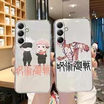 Мягкий прозрачный силиконовый чехол с рисунком аниме для Samsung A55 M35 S24 Xiaomi Redmi Note 13 Poco C65 iPhone Camera Противоударный защитный чехол Samsung Galaxy A11