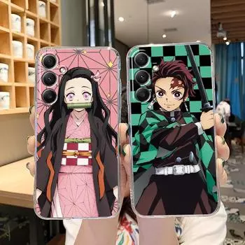Мягкий прозрачный силиконовый чехол с рисунком аниме для Samsung A55 M35 S24 Xiaomi Redmi Note 13 Poco C65 iPhone Camera Противоударный защитный чехол Samsung Galaxy A11