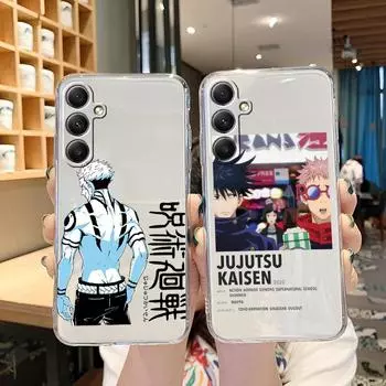 Мягкий прозрачный силиконовый чехол с рисунком аниме для Samsung A55 M35 S24 Xiaomi Redmi Note 13 Poco C65 iPhone Camera Противоударный защитный чехол Samsung Galaxy A11