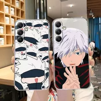 Мягкий прозрачный силиконовый чехол с рисунком аниме для Samsung A55 M35 S24 Xiaomi Redmi Note 13 Poco C65 iPhone Camera Противоударный защитный чехол Samsung Galaxy A11