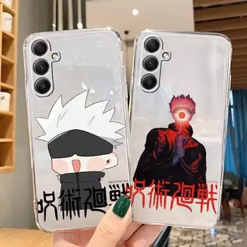 Мягкий прозрачный силиконовый чехол с рисунком аниме для Samsung A55 M35 S24 Xiaomi Redmi Note 13 Poco C65 iPhone Camera Противоударный защитный чехол Samsung Galaxy A11