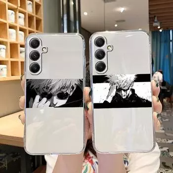 Мягкий прозрачный силиконовый чехол с рисунком аниме для Samsung A55 M35 S24 Xiaomi Redmi Note 13 Poco C65 iPhone Camera Противоударный защитный чехол Samsung Galaxy A11