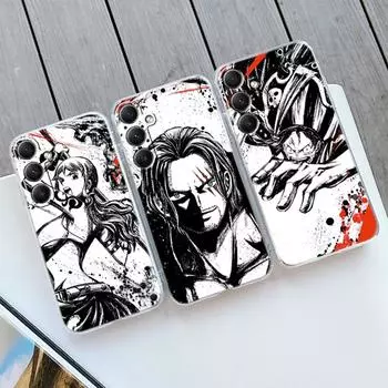 Мягкий прозрачный силиконовый чехол с рисунком аниме для Xiaomi Redmi Note 13 14T 15 Samsung A55 A35 S24 FE iPhone Huawei Honor Camera Защитный противоударный чехол Samsung Galaxy S20