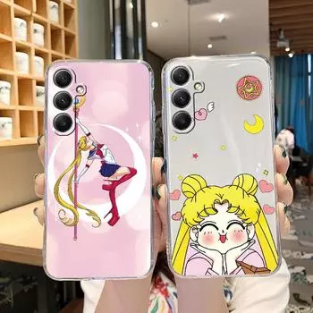 Мягкий прозрачный силиконовый чехол с рисунком для девочек для Samsung A55 A35 Xiaomi Redmi Note 13 Pro 13C iPhone 15 Camera Противоударный защитный бампер Samsung Galaxy S20