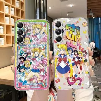 Мягкий прозрачный силиконовый чехол с рисунком для девочек для Samsung A55 M35 S24 Xiaomi Redmi Note 13 Poco C65 iPhone, противоударный защитный чехол для камеры Samsung Galaxy A11